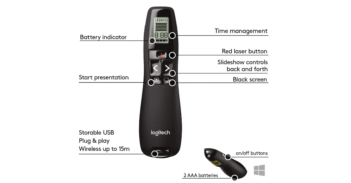Télécommande de présentation Logitech R800 bluetooth