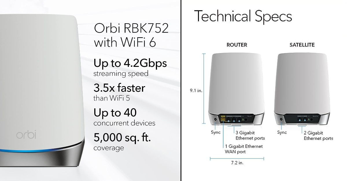 NETGEAR Orbi best mesh wifi system for starlink
