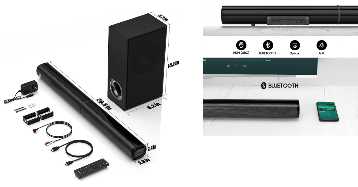 PHEANOO 2.1 best sound bar for tcl tv