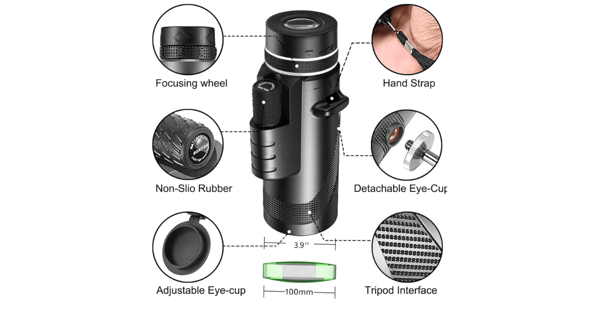 PhysioPhyx 80x100 Compact Monocular Telescope
