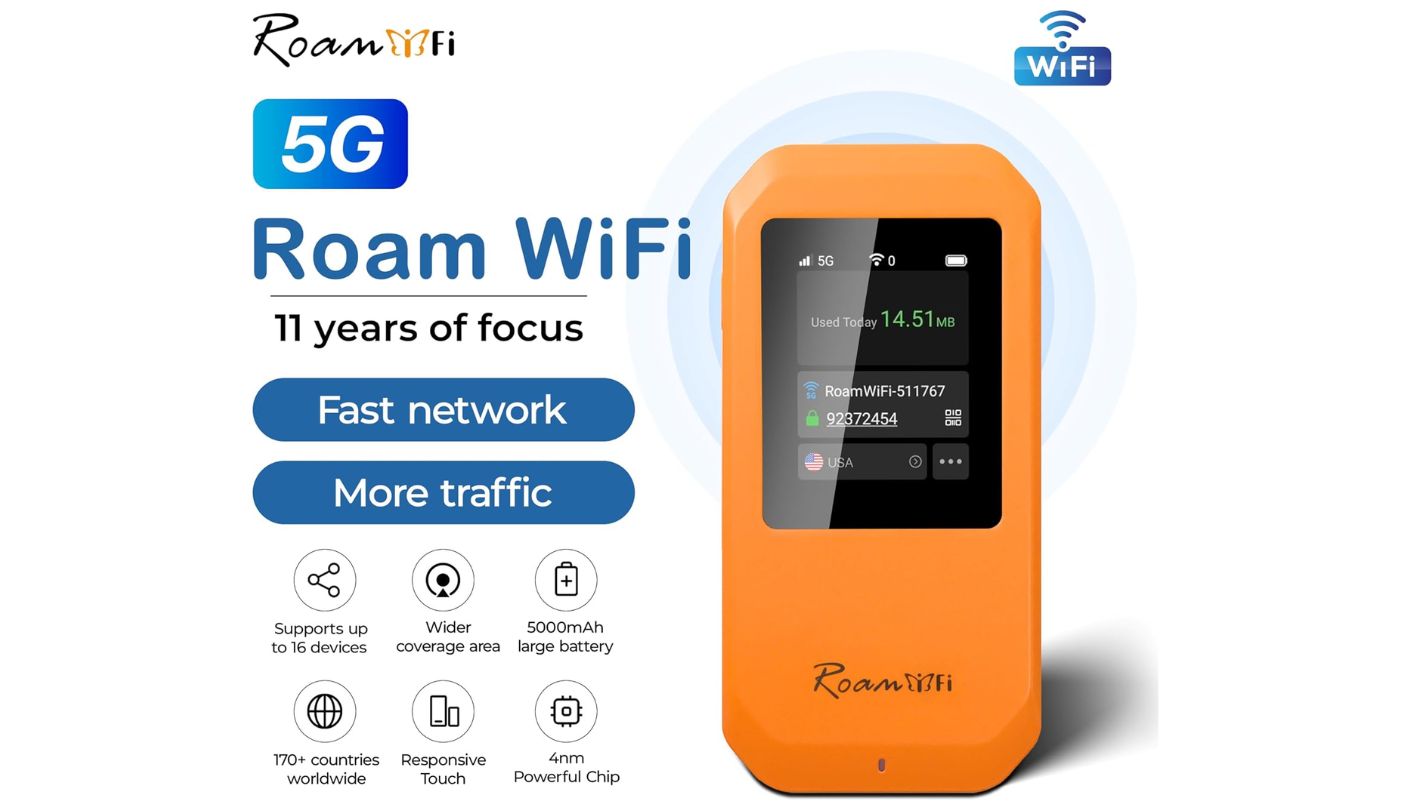 RoamWiFi 5G Pro mobile hotspot for remote work