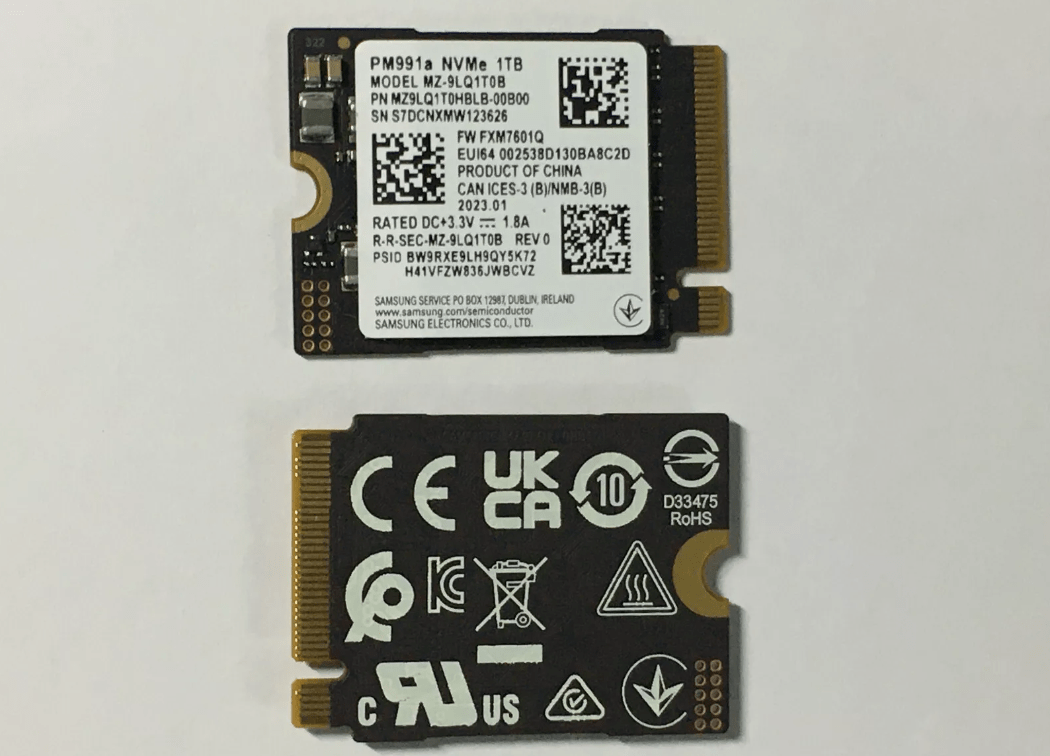 Samsung PM991a ssd for steam deck