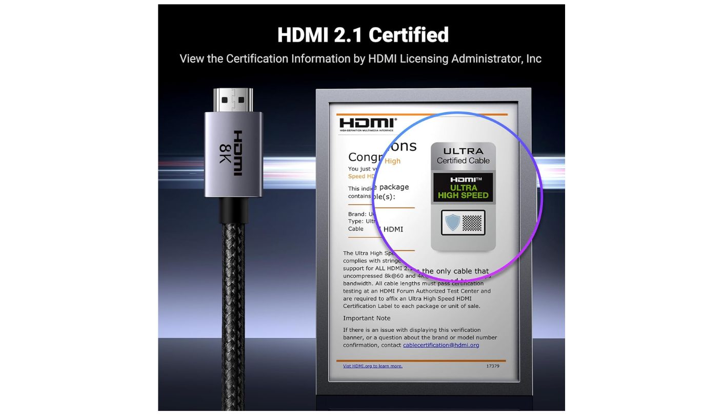 UGREEN Certified 8K HDMI cable for 4K 120Hz