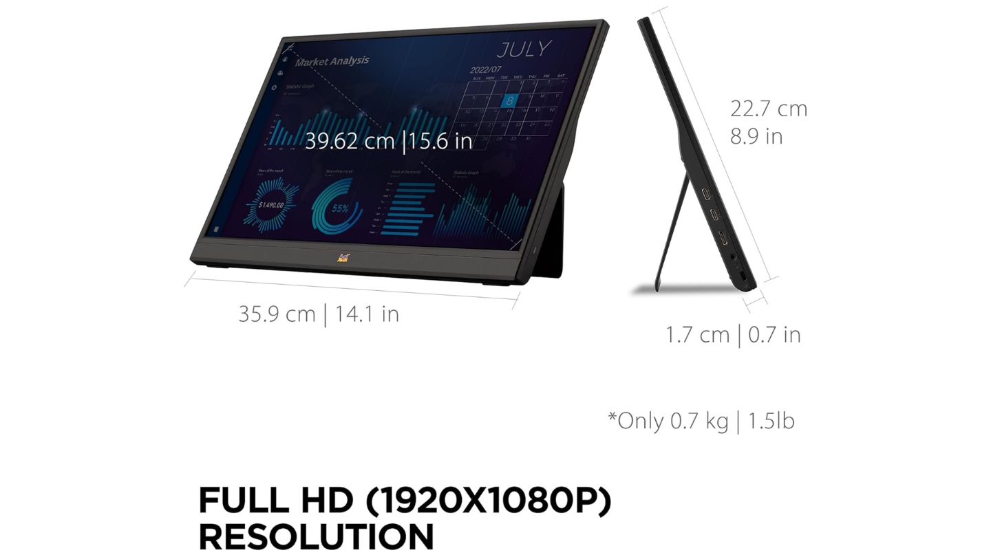 Configuration d'ordinateur portable à double écran ViewSonic VA1655