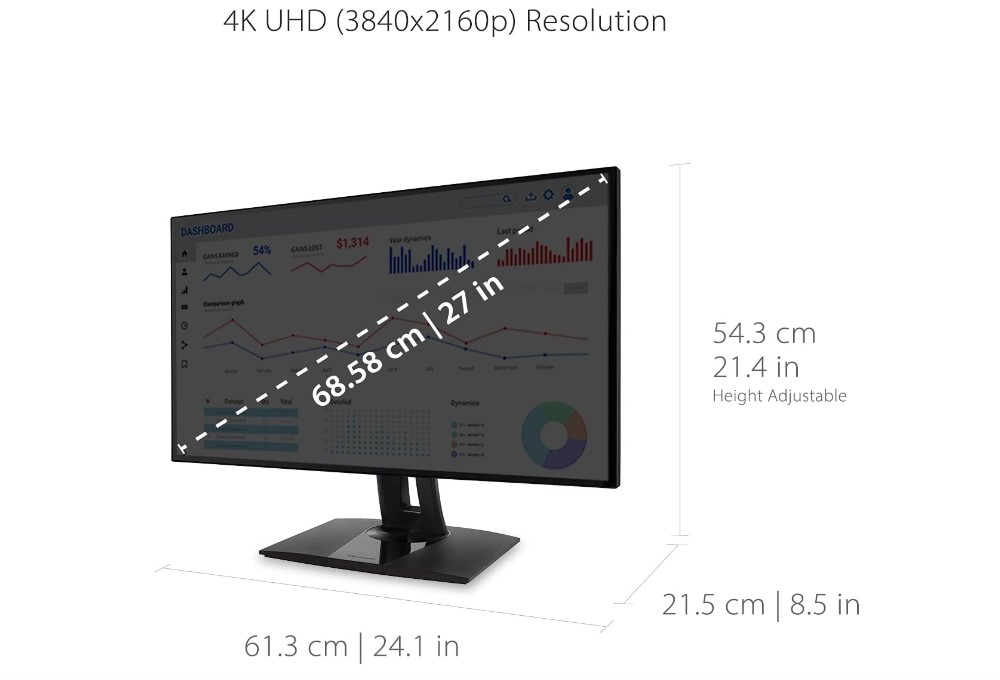 Moniteur calibré ViewSonic VP2768a-4K pour l'édition