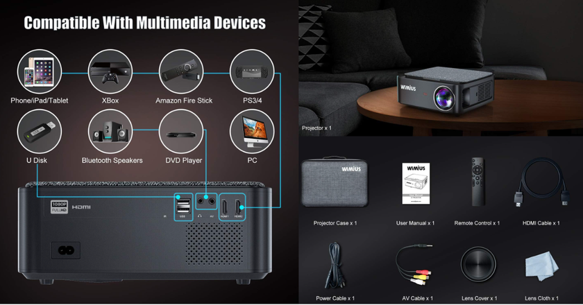 WIMIUS K1 Projector under 400
