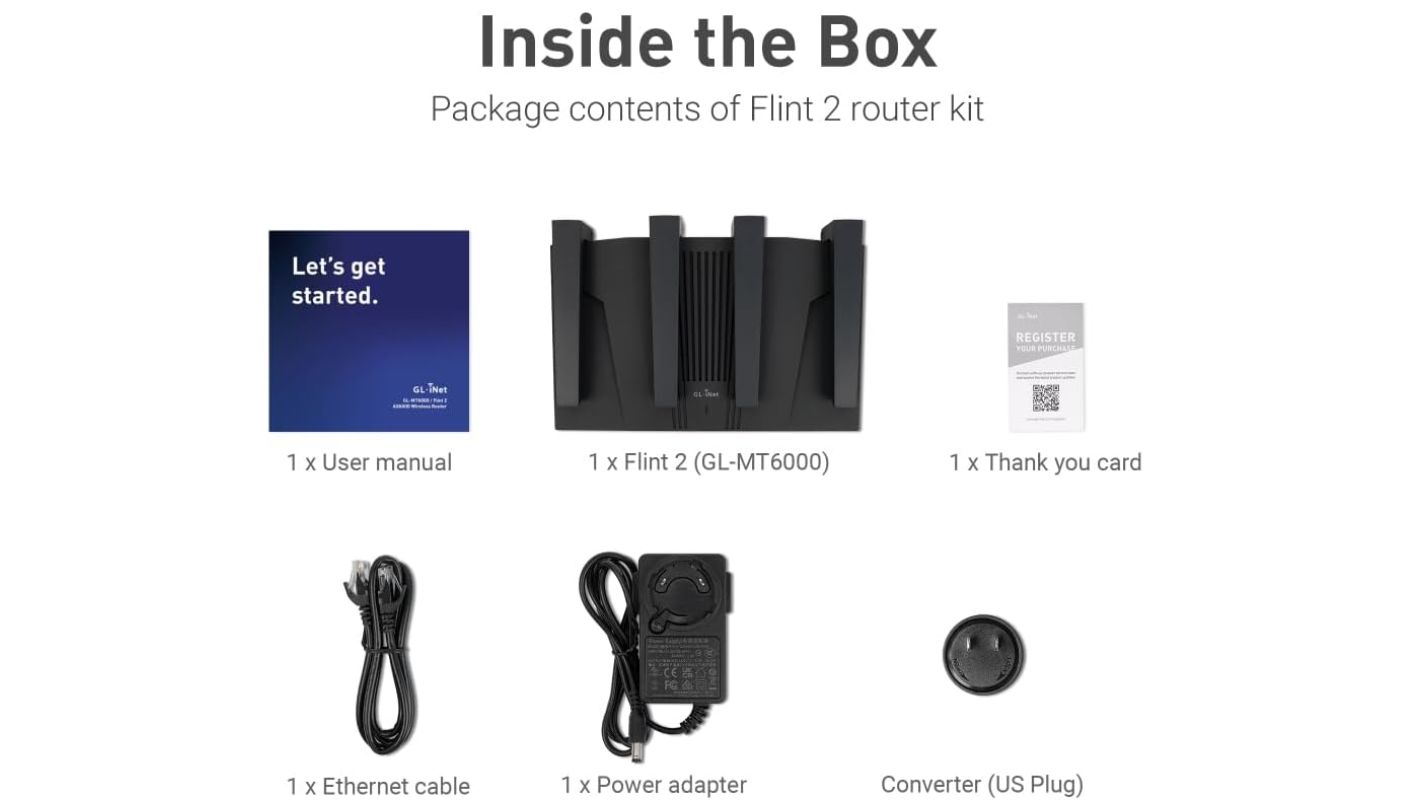 GL.iNet Flint 2 GL-MT6000 router for multiple security cameras