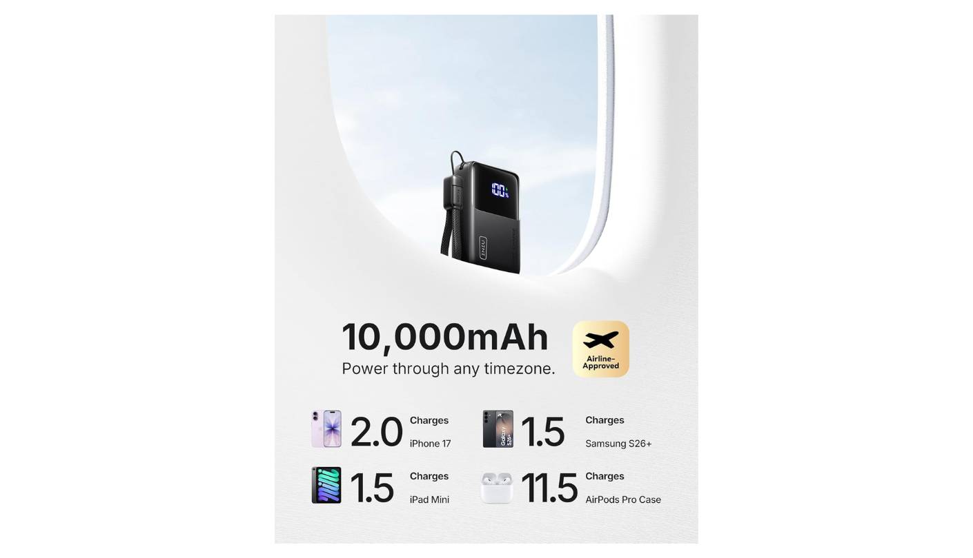 INIU Pocket Rocket P50 power bank for international travel