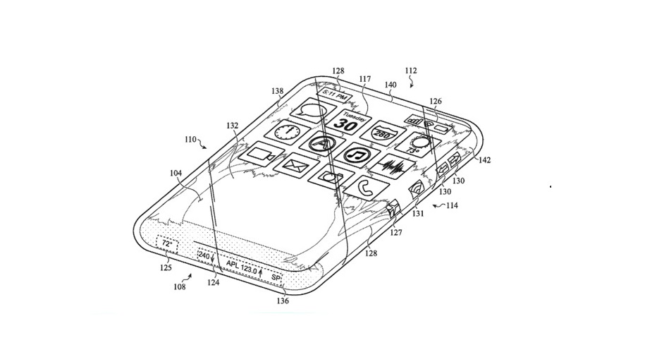 Apple запатентувала повністю скляний iPhone з дисплеєм з усіх боків