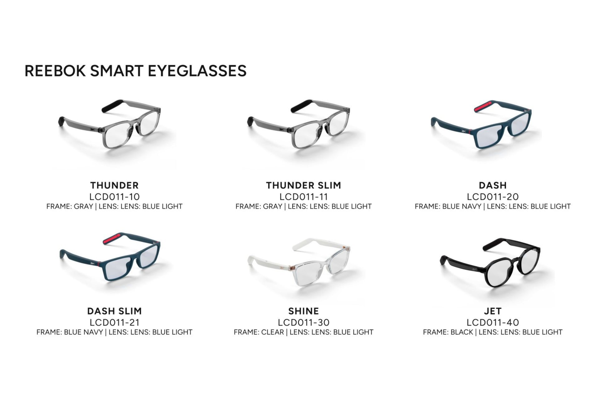 Collection de lunettes Reebok Optical
