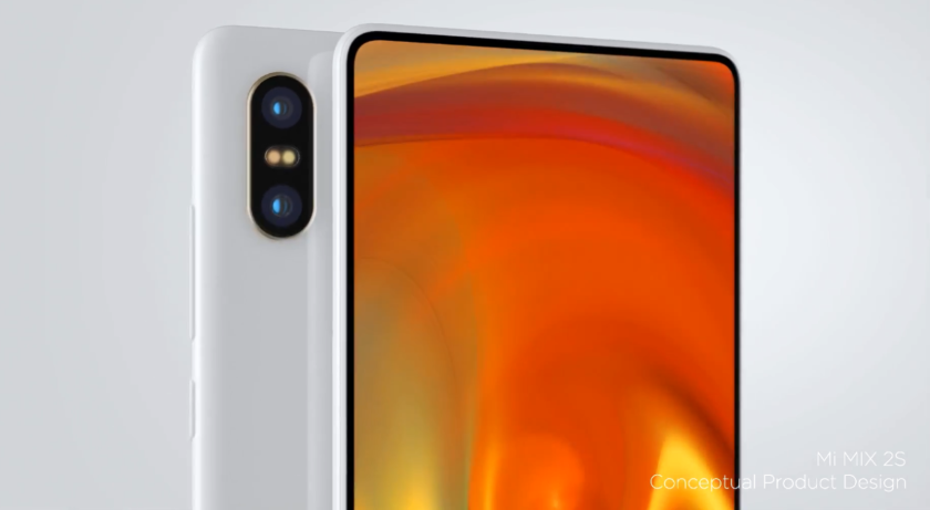 Xiaomi tizerit design of a frameless smartphone Mi MIX 2S