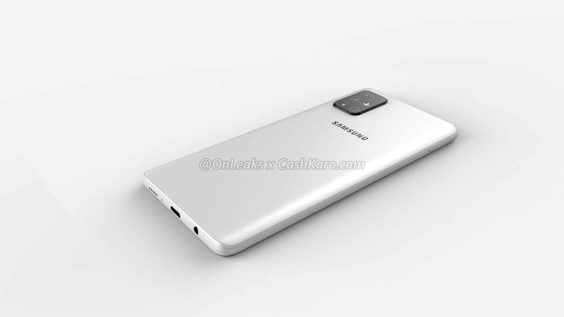 Нові зображення Samsung Galaxy A71: круглий виріз в екрані та L-подібна квадрокамера