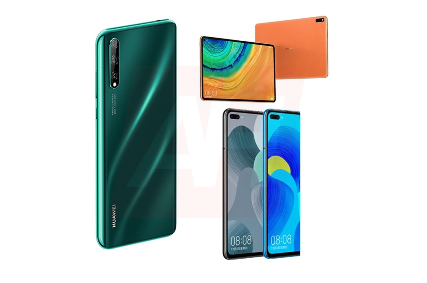 Нові зображення смартфонів Huawei P Smart 2020, Nova 6 та «дірявого» планшета MatePad Prо