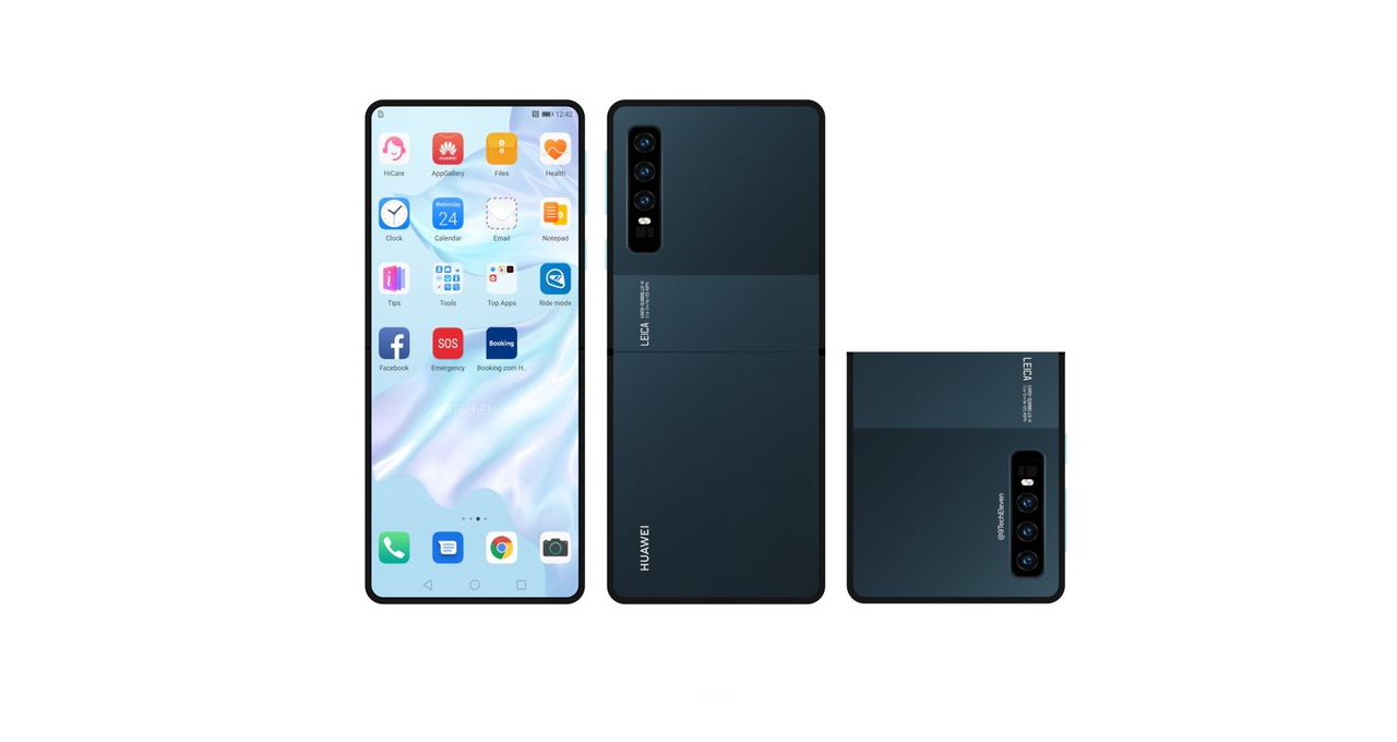 Концепт-зображення «розкладачки» Huawei: потрійна камера та гнучкий екран без вирізів