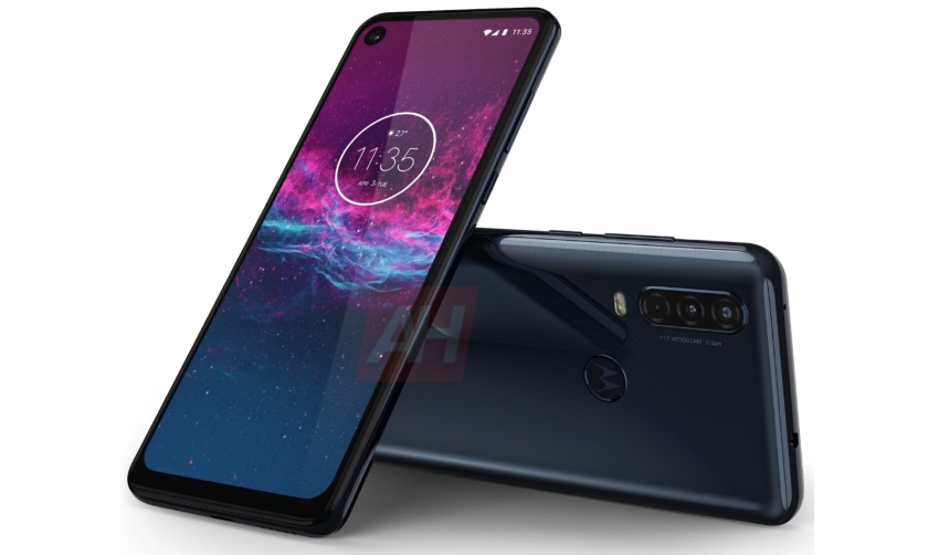 Motorola One Action с тройной камерой и расцветкой Denim Gray появилась на пресс-рендере