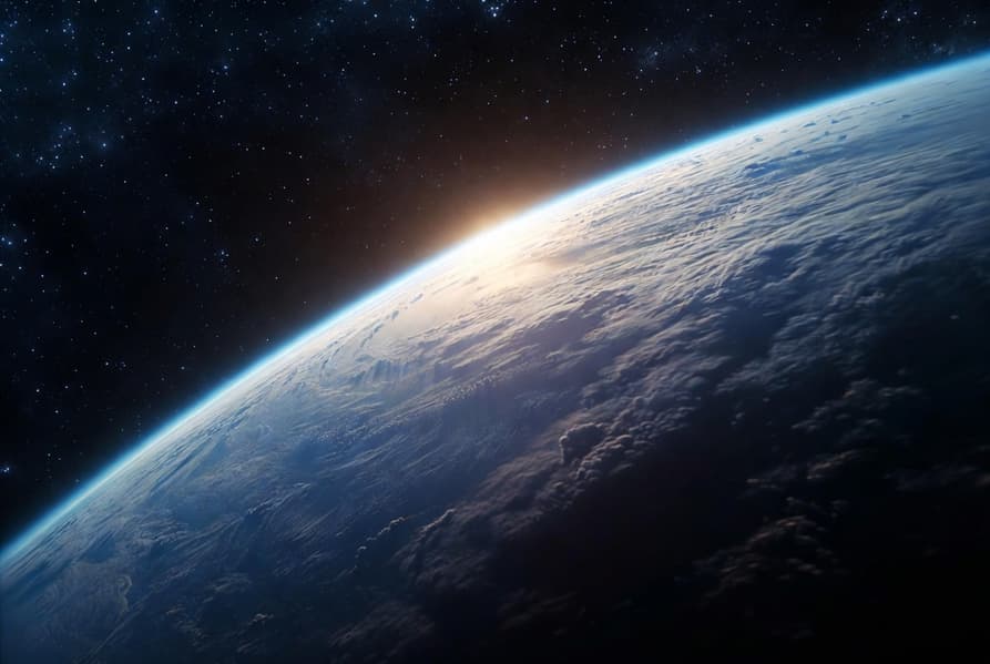 Планета Земля в космическом пространстве