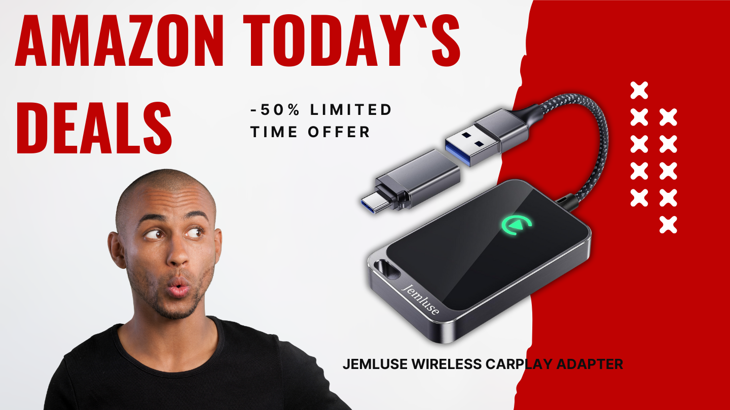 Jemluse Wireless CarPlay Adapter – Transform Your Drive with 50% Savings!