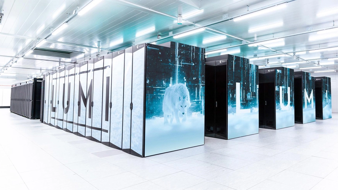 Візуалізація обчислювального центру LUMI-AI у Фінляндії