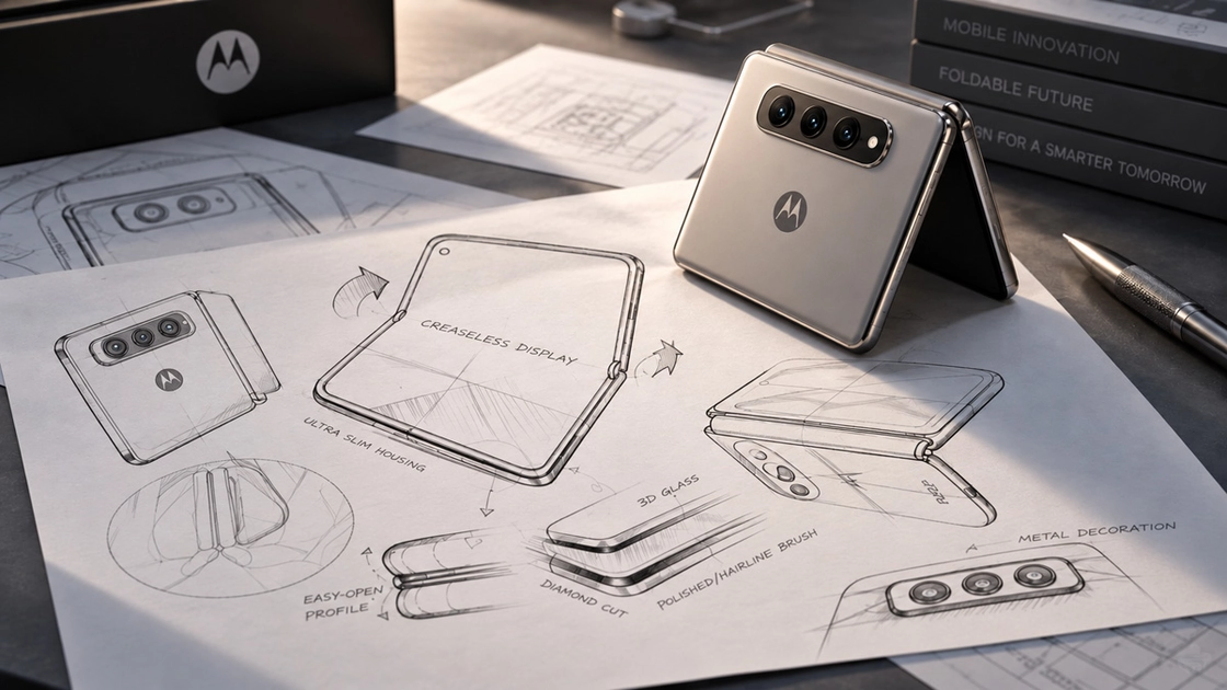 Early concept sketches of Motorola's wide foldable. Illustration: Android Headlines
