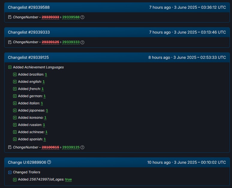 Screenshot of the game's SteamDB page
