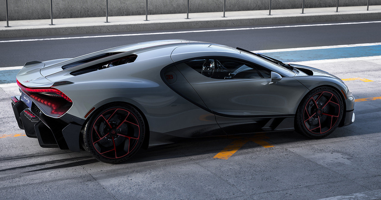 Vue des éléments aérodynamiques du Tourbillon Bugatti