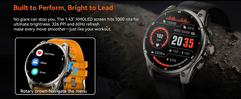Rollme GT 3 smartwatch on white background