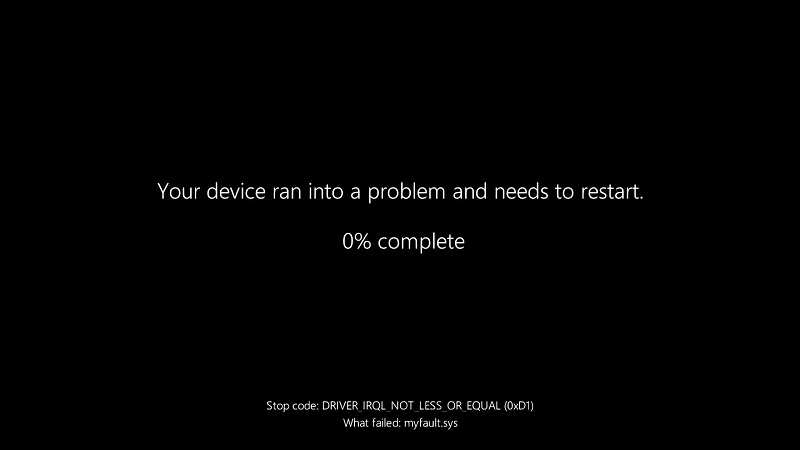 Image containing the new Windows 11 error screen