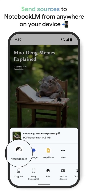 Image de premier écran de l'application NotebookLM