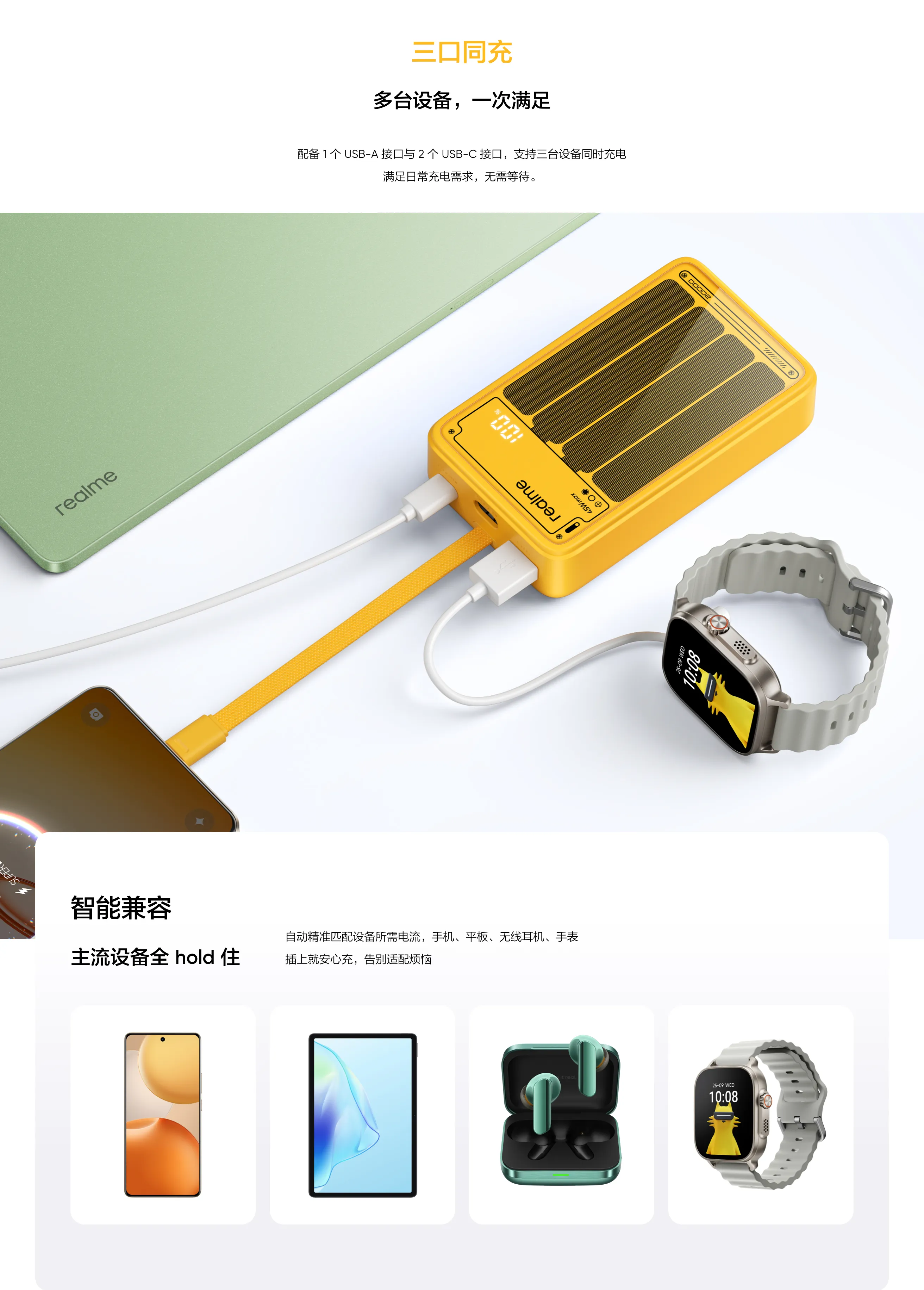 Different colors of Realme 45W Power Bank