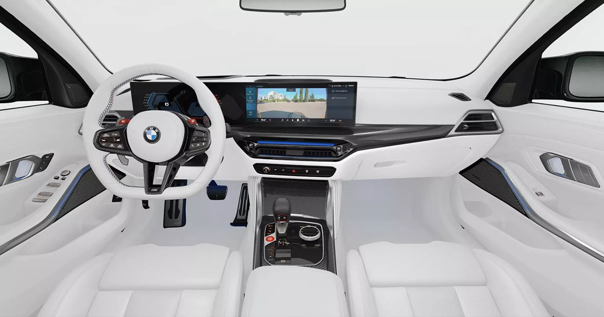 Салон BMW M3 Touring з білим інтер'єром
