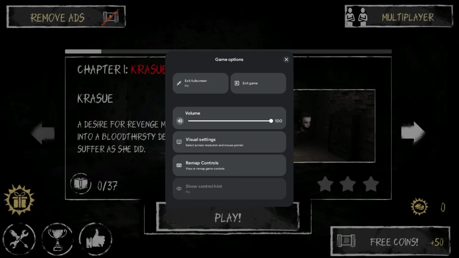 Example of a control reassignment interface