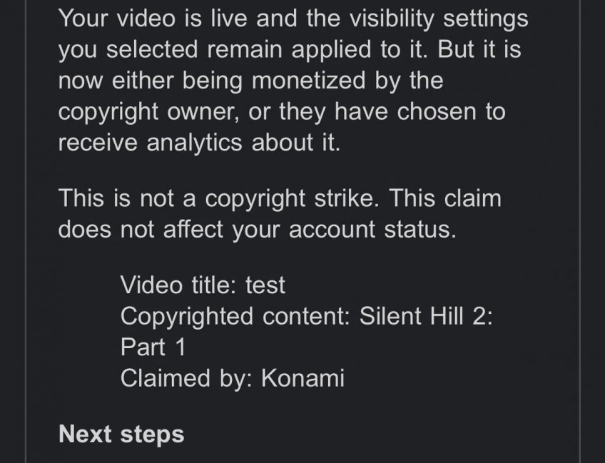 Konami a vendu la mèche ? Un blogueur a vu son streamer bloqué par les Japonais pour "violation des droits d'auteur de Silent Hill 2 : Part 1".-2