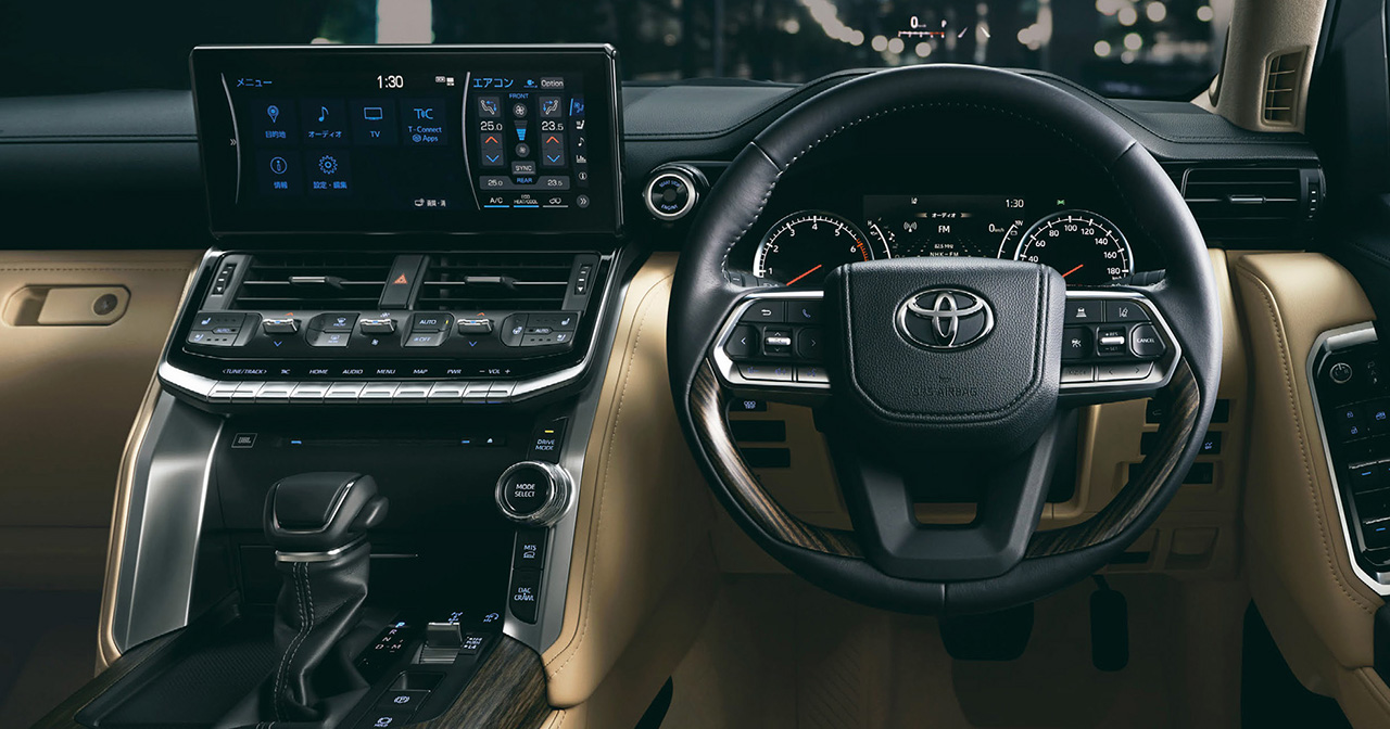 Current version of the interior of the Toyota Land Cruiser 300
