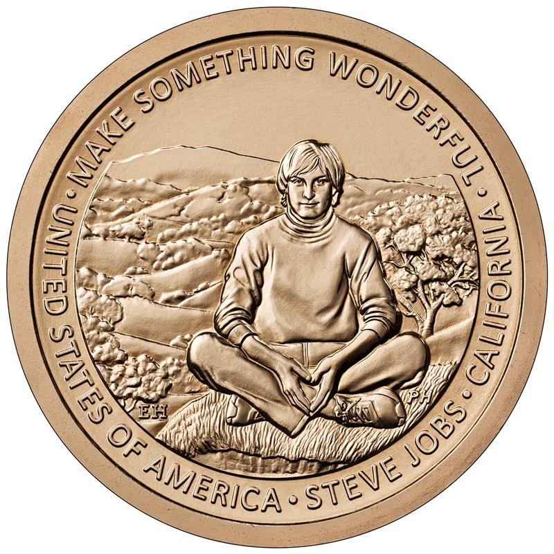 Image of $1 coin with Steve Jobs
