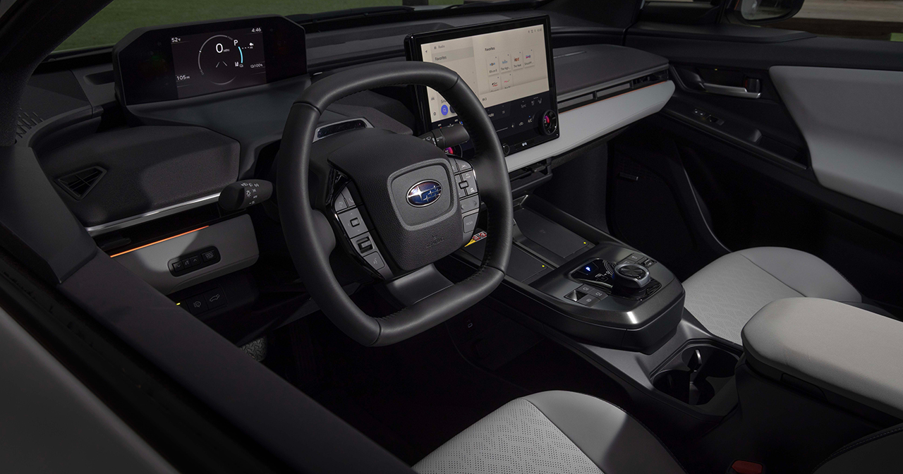 Interior of the redesigned Subaru Solterra 2026