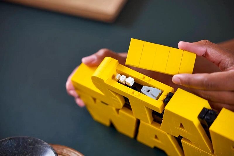 Assembled Lego set with Star Wars logo