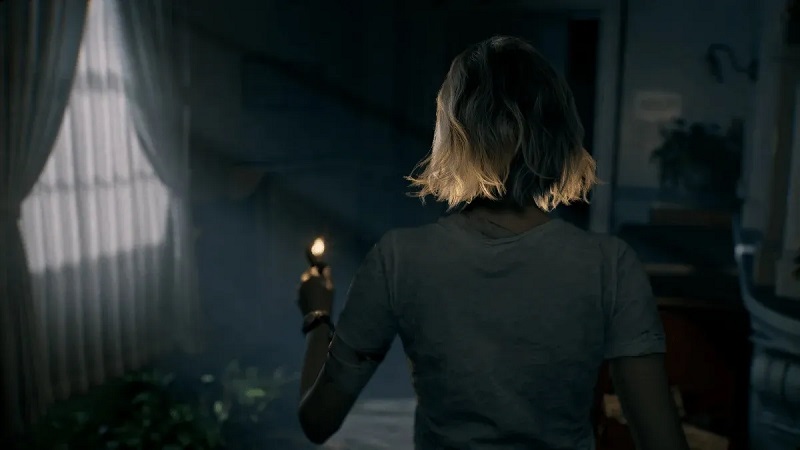 A still from Resident Evil 9: Grace with a lighter