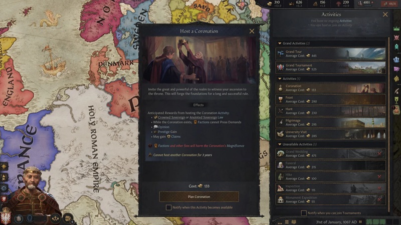 Kings and vassals at the coronation