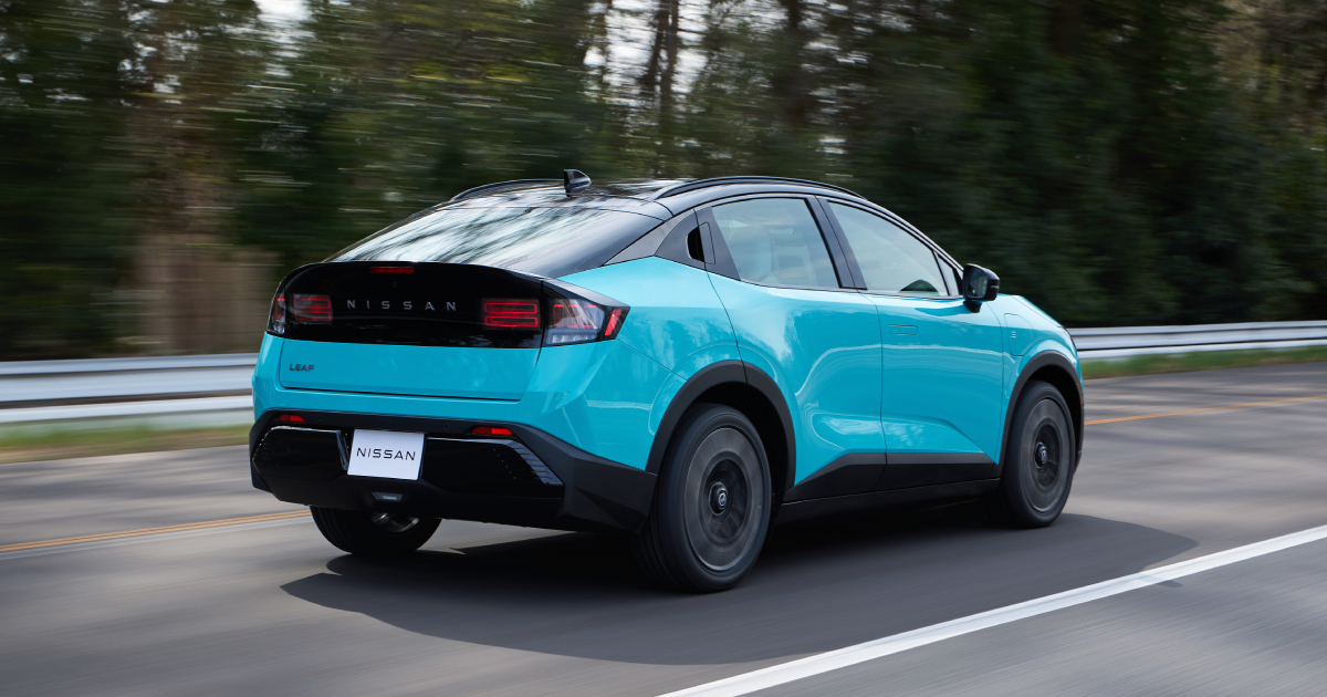 2026 Nissan Leaf Platinum+ on the road