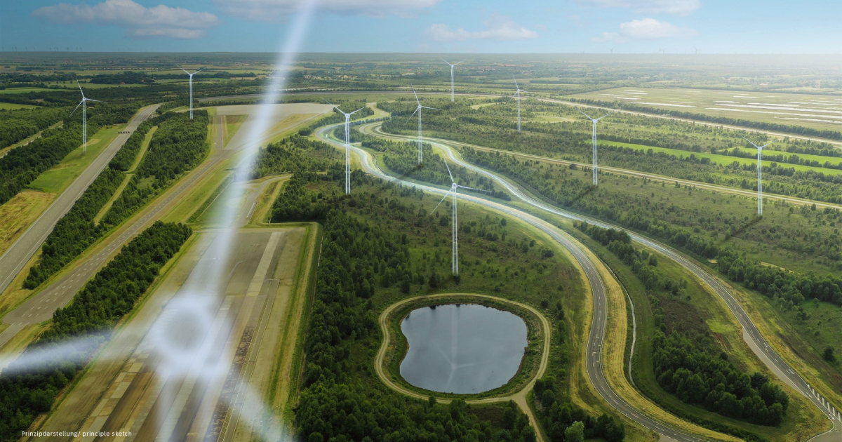 Design sketch of the Mercedes-Benz wind farm
