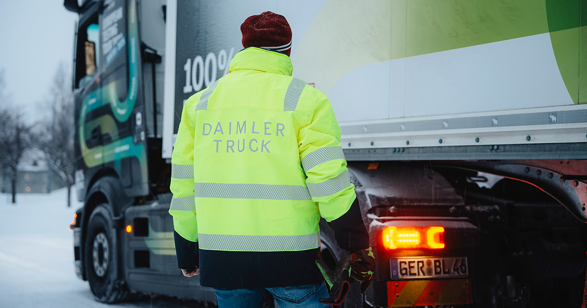 European tour of the eActros 600 on winter roads. Photo: Daimler Truck