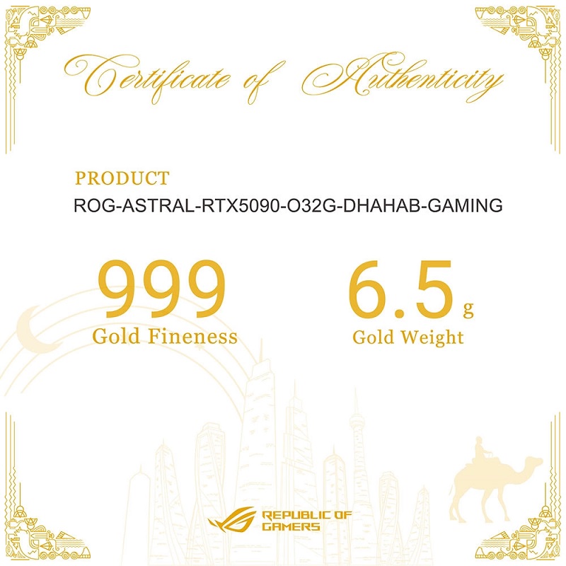 RTX 5090 gold graphics card