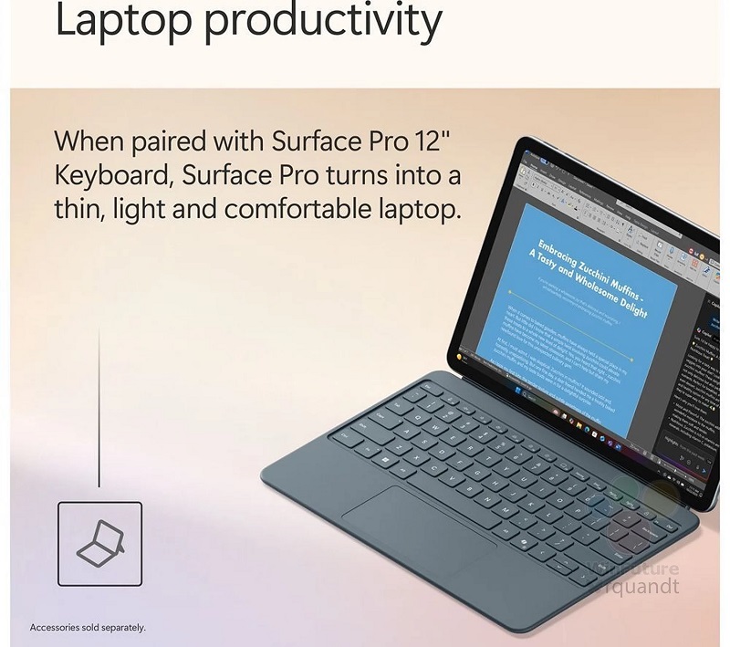 Surface Pro 12 tablet with keyboard