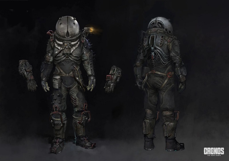 The futuristic survival suit of the Wayfarer