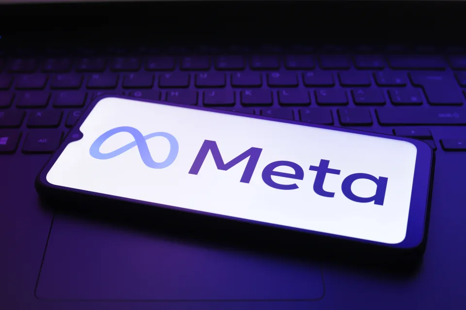 Meta logo on a smartphone