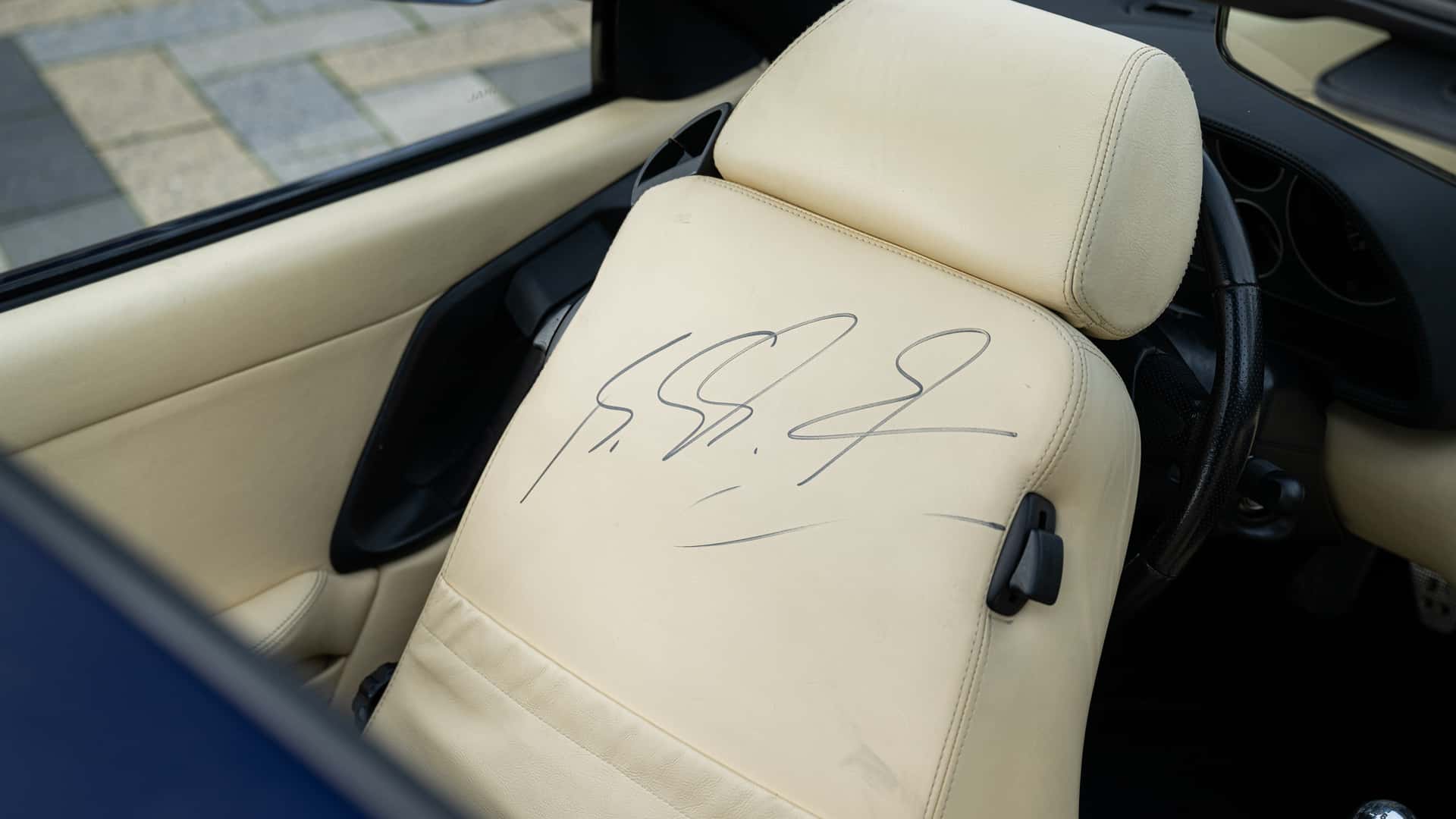 Details of Michael Schumacher's Ferrari F355 GTS.