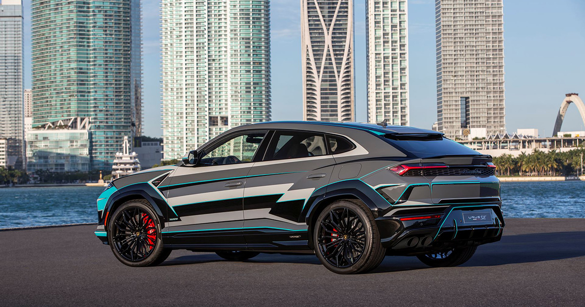 Une partie de la peinture unique de la Lamborghini Urus SE