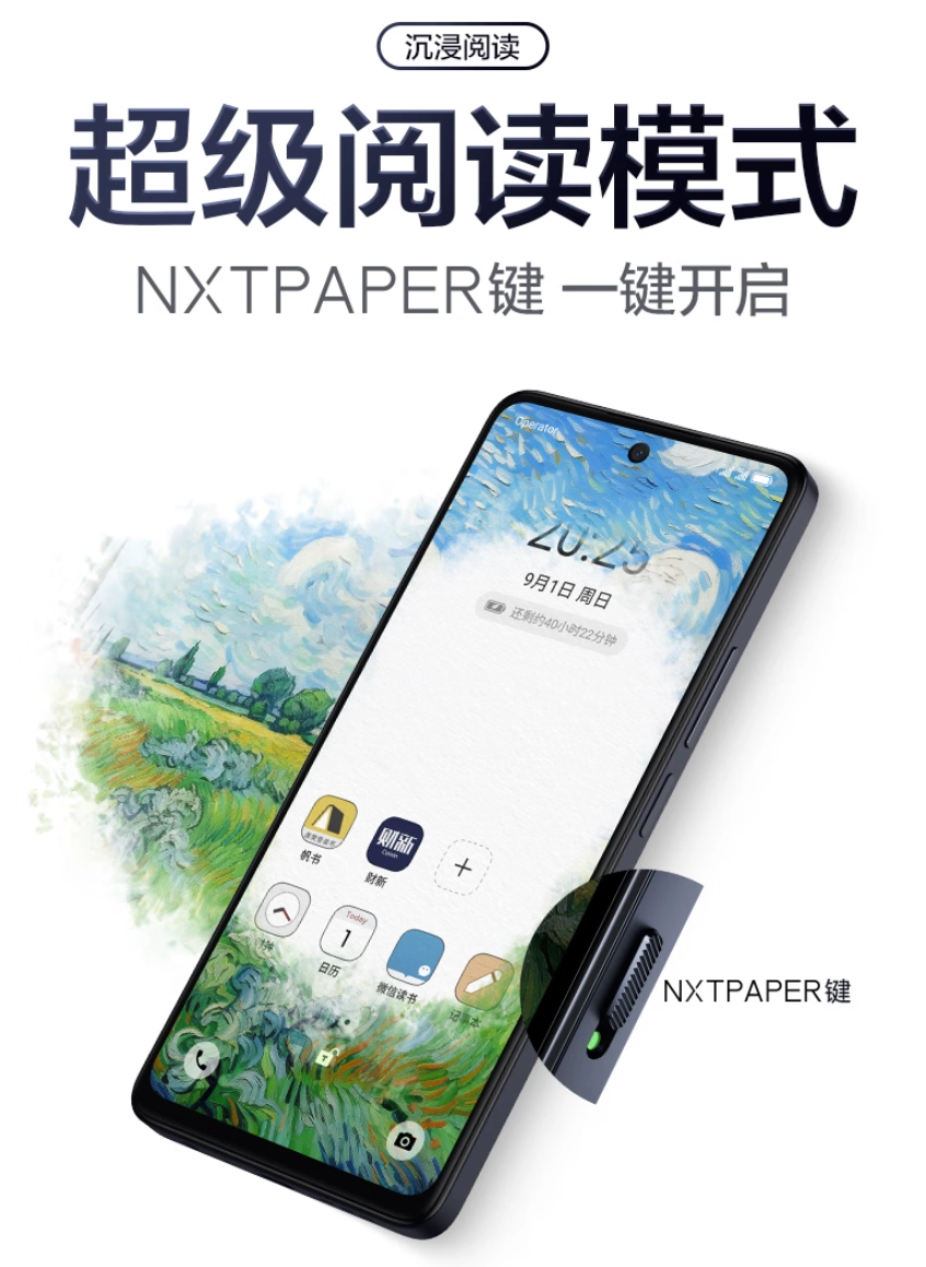 A dedicated NXTPAPER switch on the smartphone body