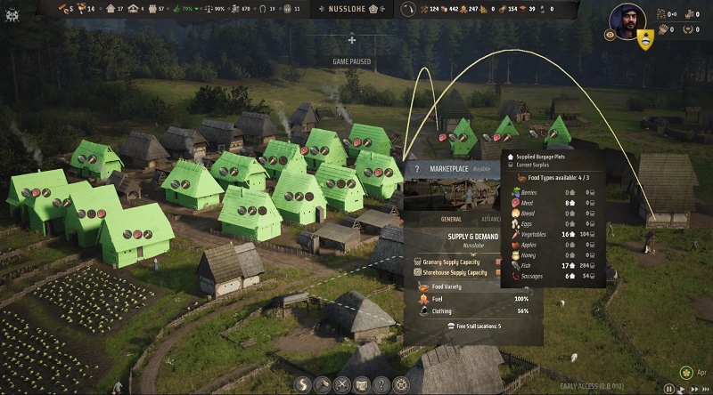 The next major patch will add two new maps to Manor Lords, the ability to improve buildings and an updated distribution of ale and goods - screenshots have been published-14