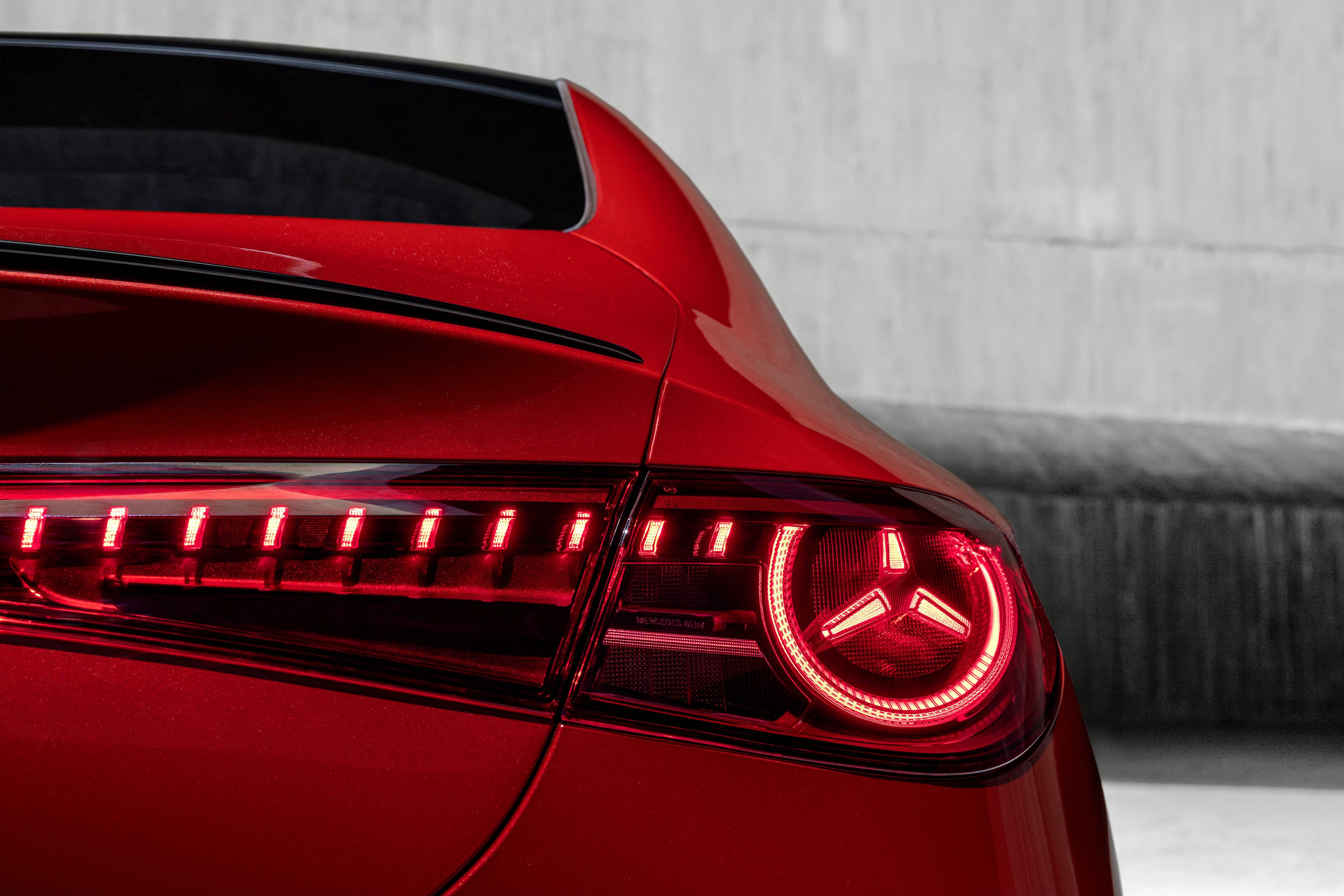 LED headlights of a new car